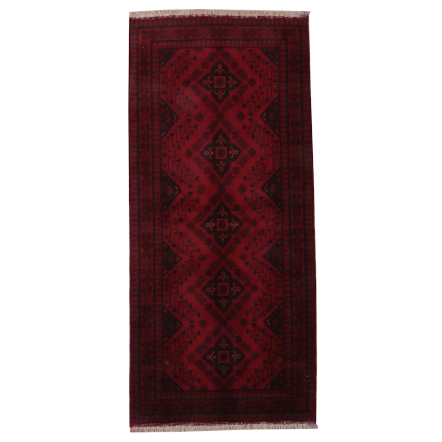 2'11 x 6'7 Hand-Knotted Afghan Kunduz Carpet Runner