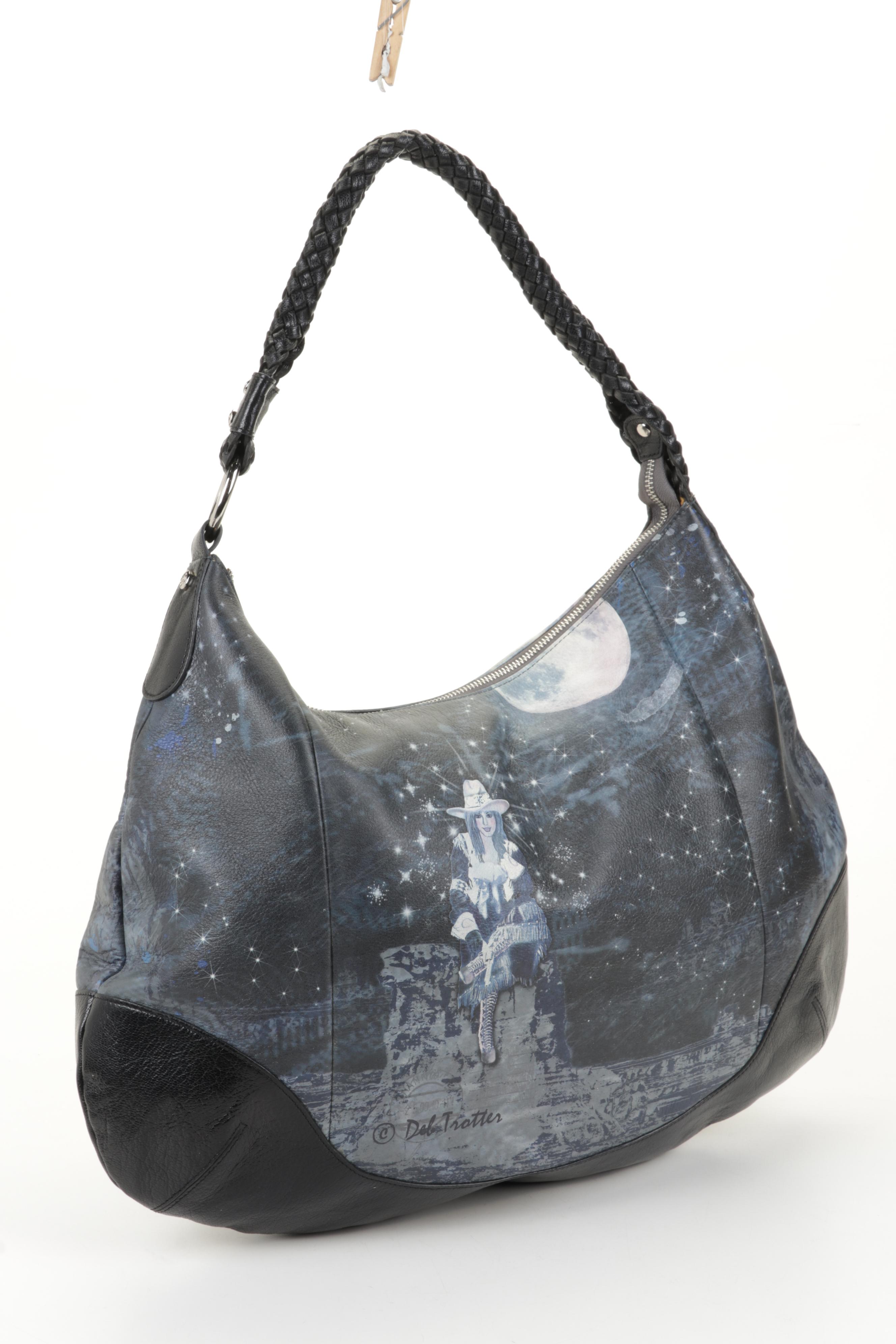 Icon Los Angeles Leather Shoulder Bag with Embossed Leather Crossbody