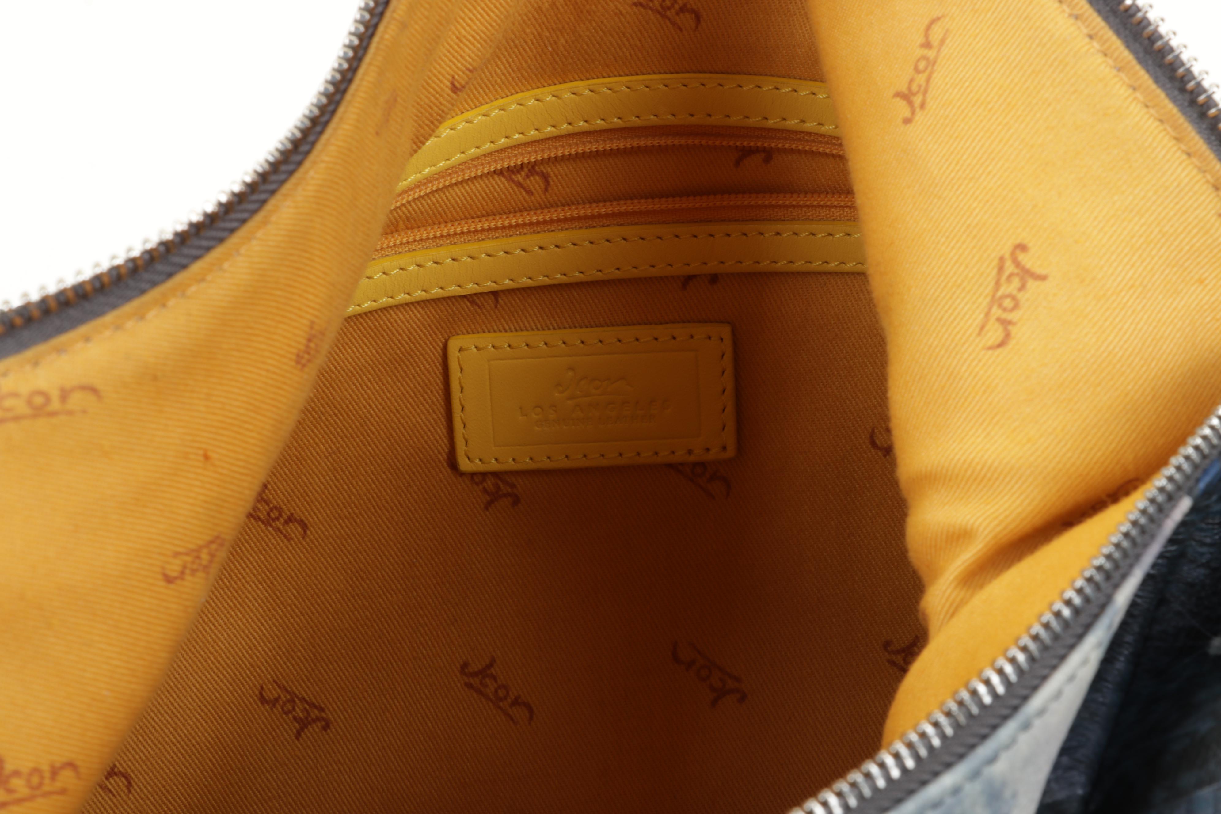 Icon Los Angeles Leather Shoulder Bag with Embossed Leather Crossbody Bag EBTH