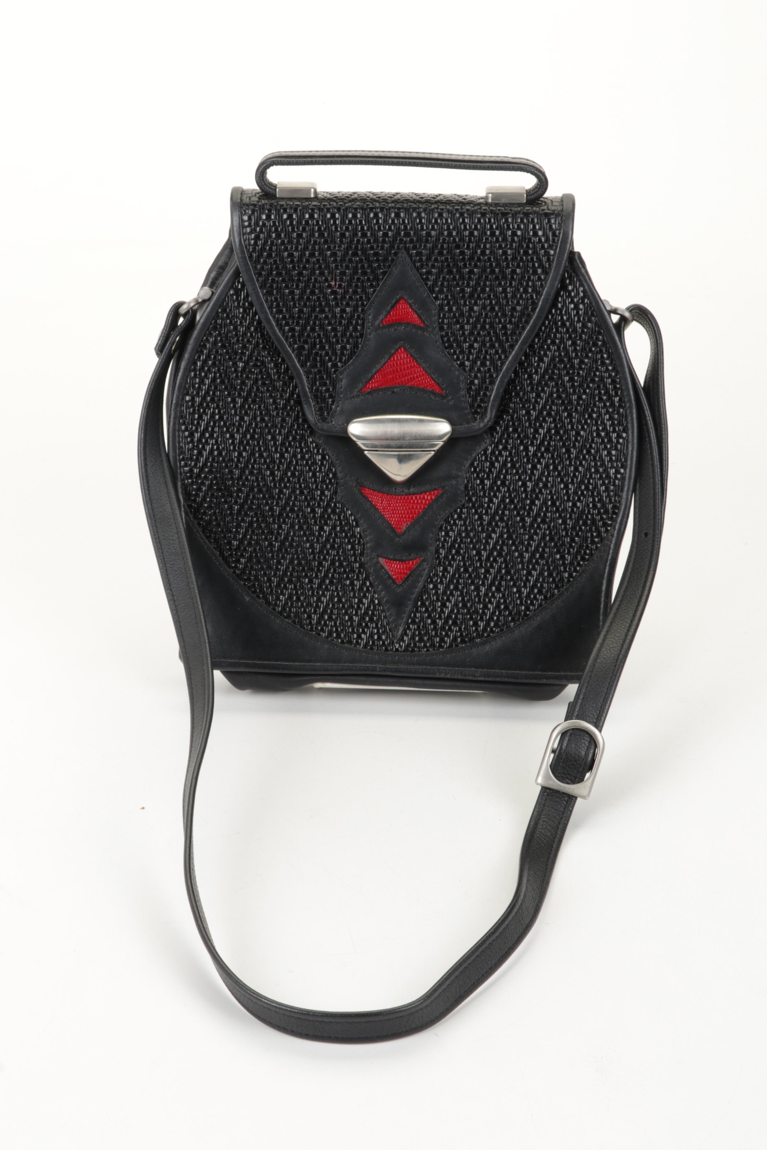 Icon Los Angeles Leather Shoulder Bag with Embossed Leather Crossbody Bag EBTH