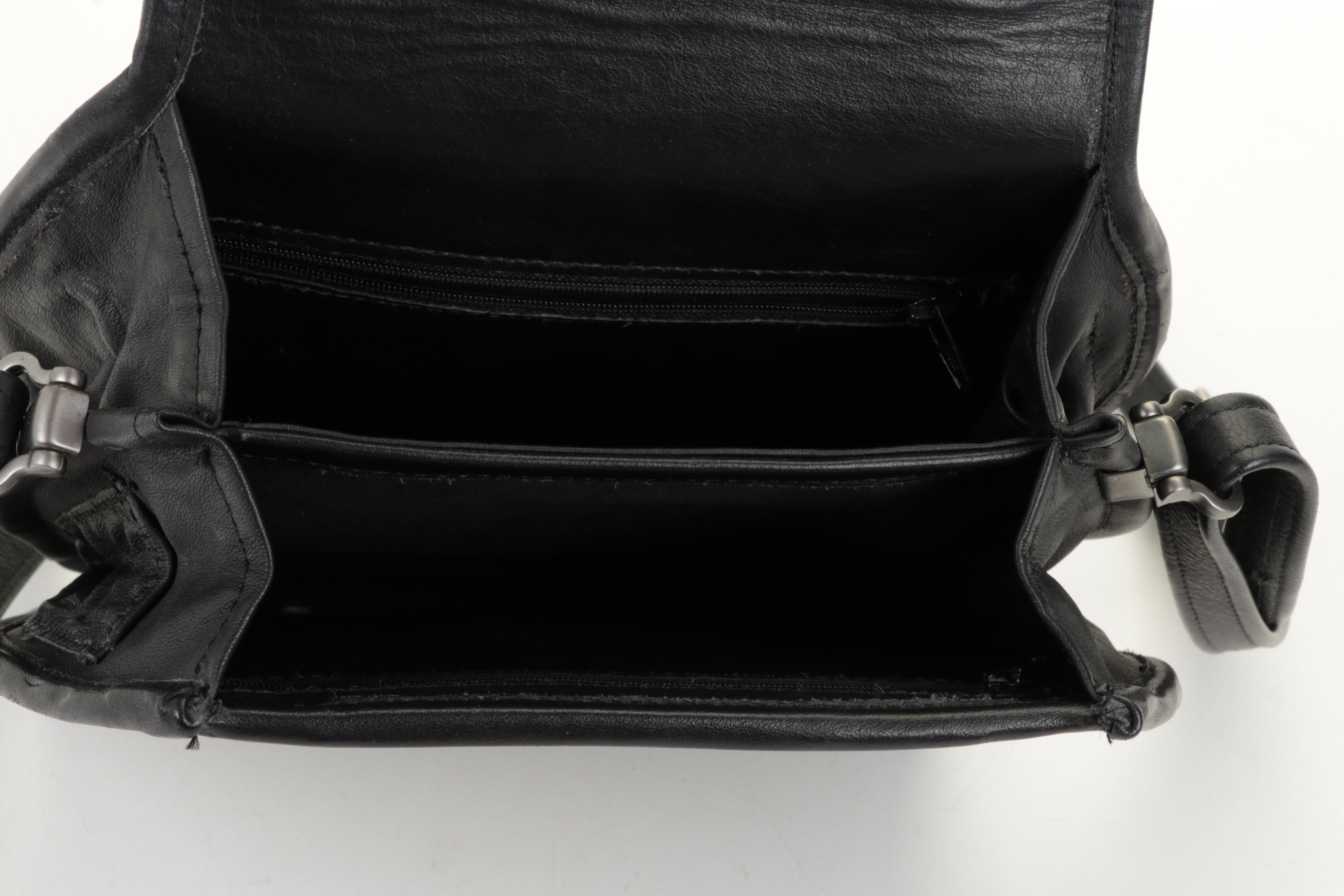 Icon Los Angeles Leather Shoulder Bag with Embossed Leather Crossbody