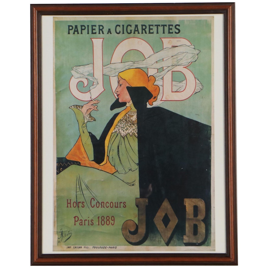 Jeanne Atché Offset Lithograph "Papier A Cigarettes Job"
