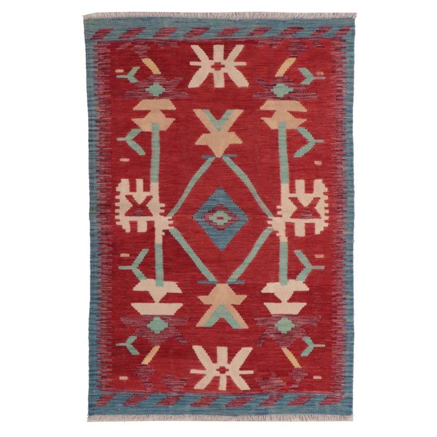 3'3 x 5'1 Handwoven Afghan Kilim Area Rug