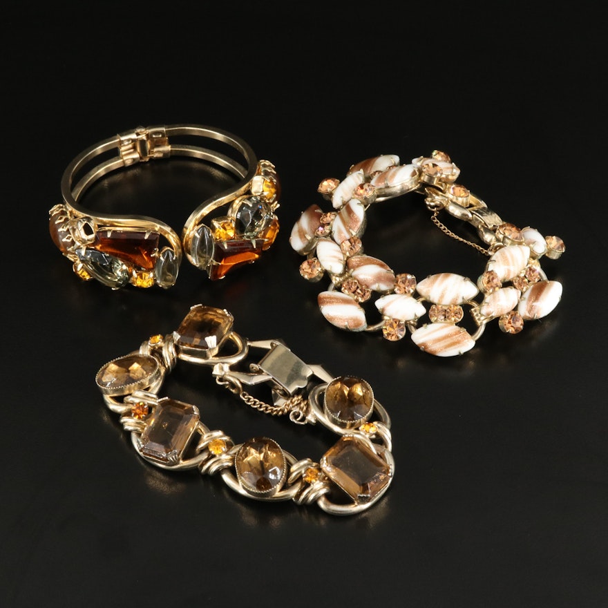 Vintage Rhinestone Bracelets Including "Juliana" by Delizza and Elster