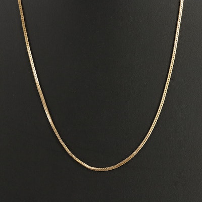 18K Square Wheat Chain Necklace
