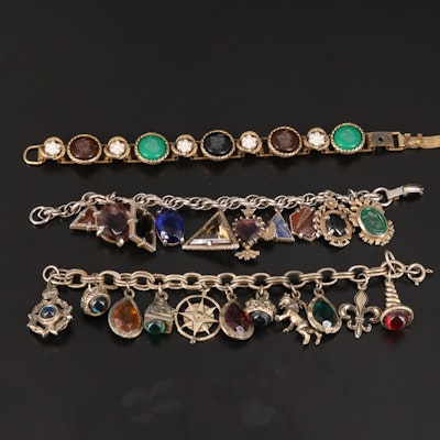 1950s Charm Bracelets and Bracelet with Intaglio Elements