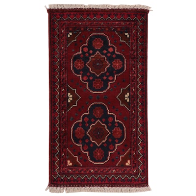 1'10 x 3'6 Hand-Knotted Afghan Kunduz Accent Rug