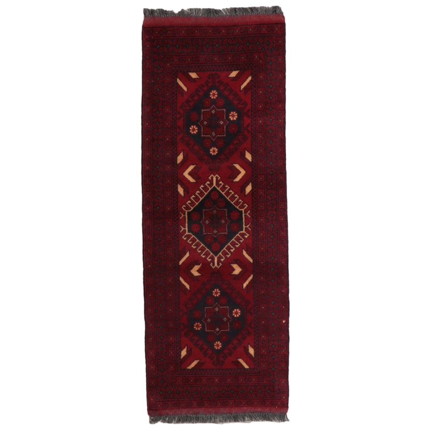 1'9 x 5'2 Hand-Knotted Afghan Baluch Carpet Runner