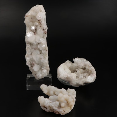 Apophyllite with Zeolites and Botryoidal Chalcedony Cluster Specimens