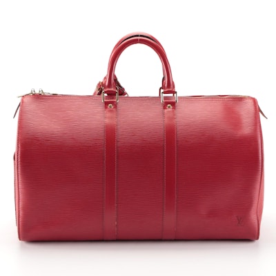 Louis Vuitton Keepall 45 in Red Epi Leather