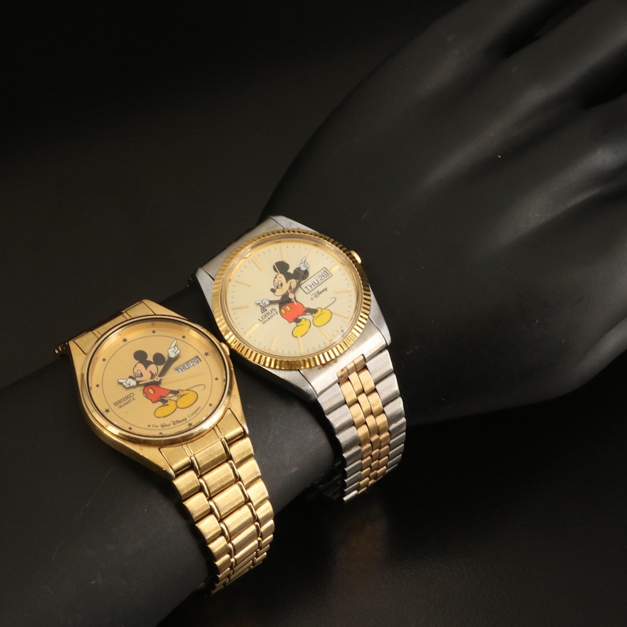 Two Mickey Mouse Quartz Wristwatches