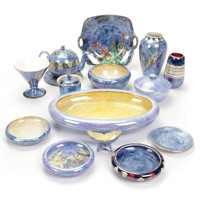 Grimwades English Byzanta Ware Teapot, Bowls, Vases and More, 1930s