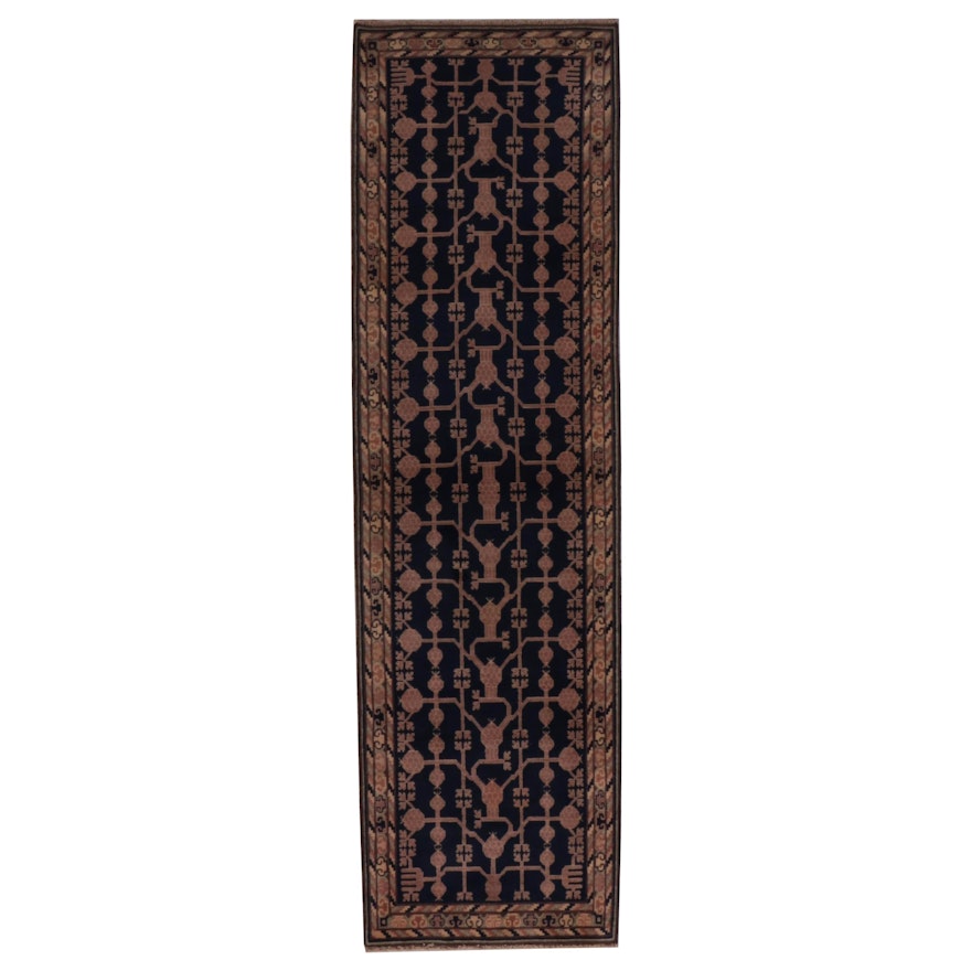 2'7 x 9'4 Hand-Knotted Turkestan Khotan Style Carpet Runner