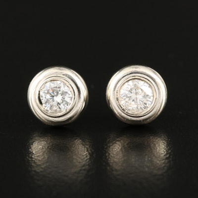 14K Bezel Set 0.64 CTW Diamond Stud Earrings