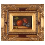 Still Life Oil Painting With Fruit, Circa 2000