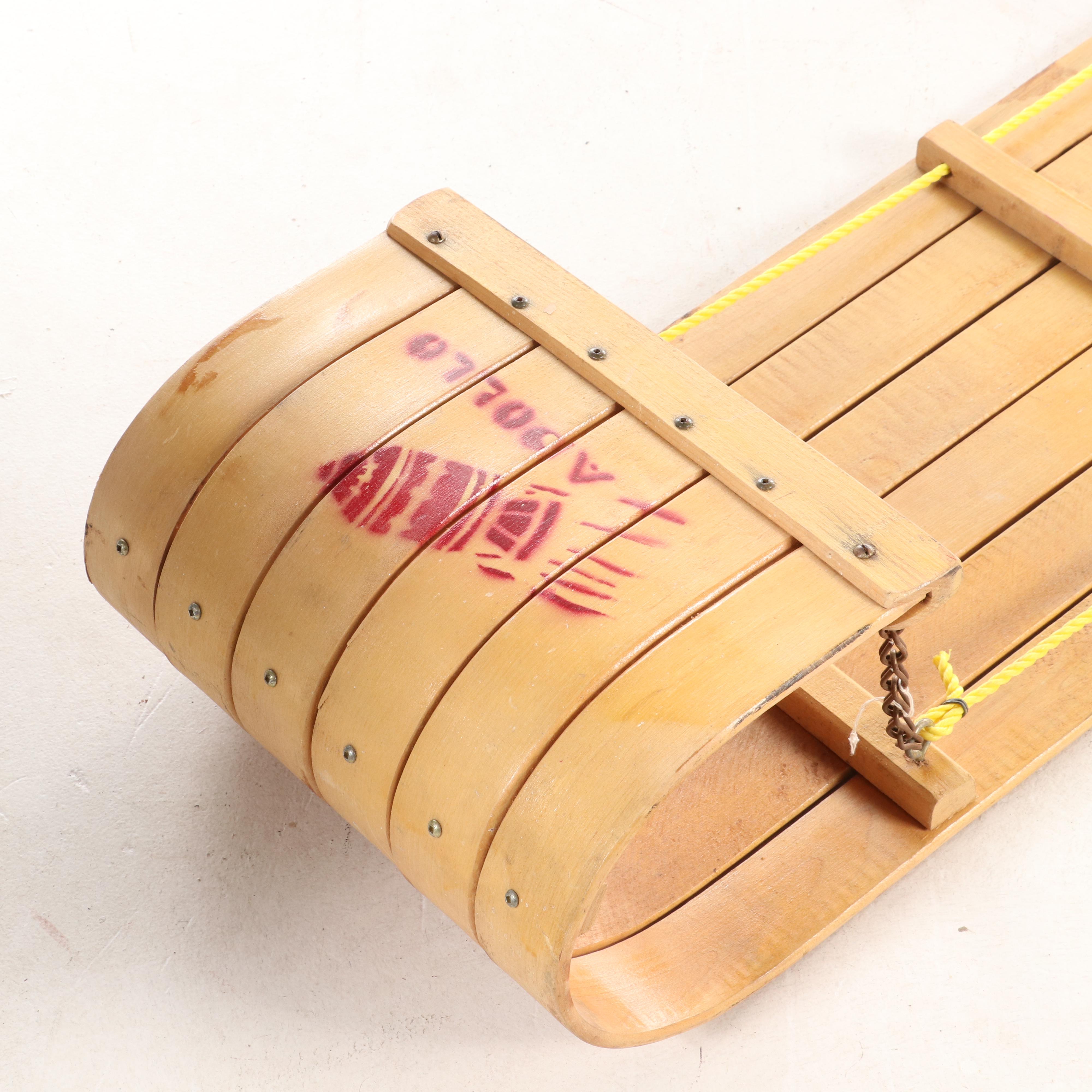 Apollo Maple Toboggan Sled, Mid to Late 20th Century EBTH