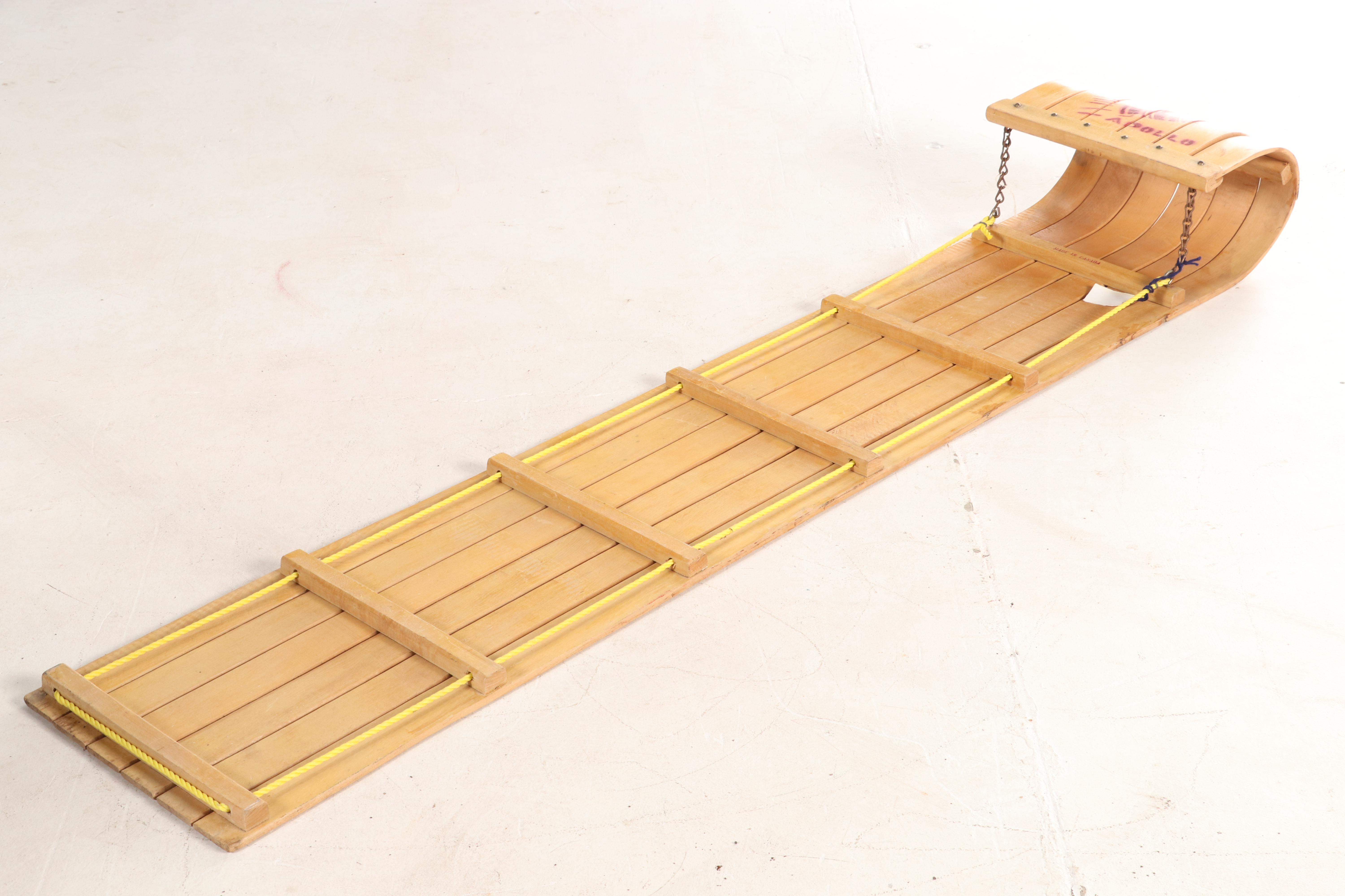 Apollo Maple Toboggan Sled, Mid to Late 20th Century EBTH