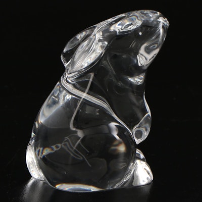 Baccarat Crystal Sitting Rabbit Figurine
