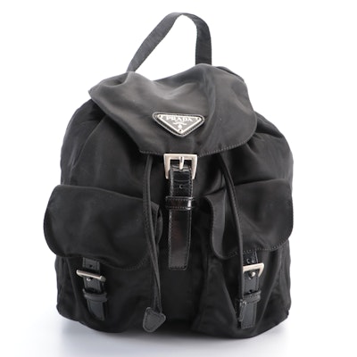 Prada Small Tessuto Backpack in Black Nylon