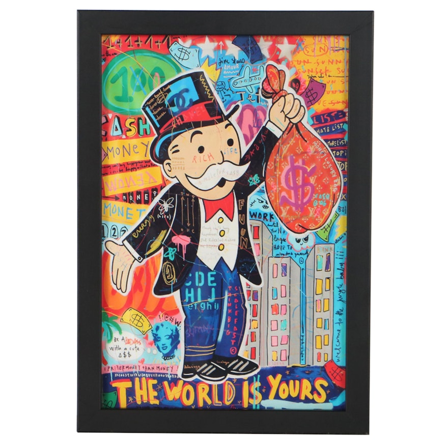 Giclée After Alex Monopoly "The World is Yours"