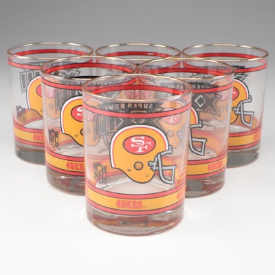 NFL Football Super Bowl XXIII San Francisco 49ers Old Fashioned Glasses