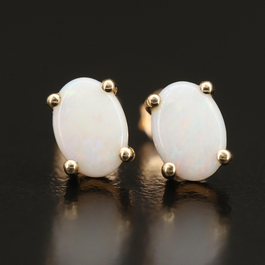 10K Opal Stud Earrings
