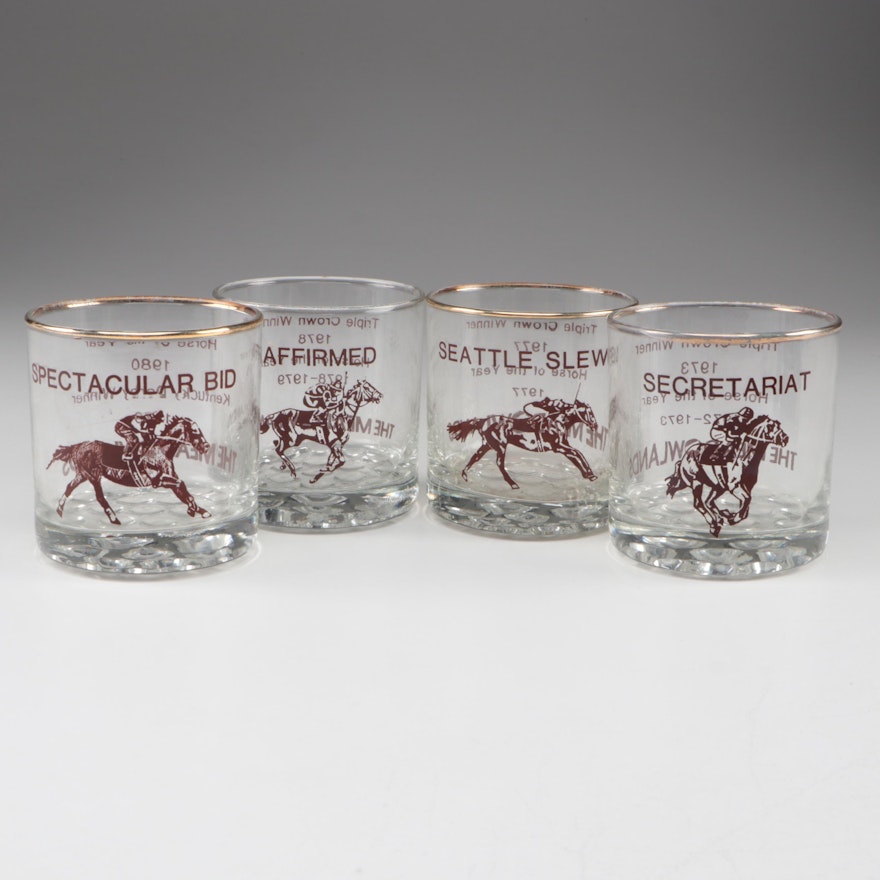 The Meadowlands Horse Racing Old Fashioned Glasses Featuring Secretariat