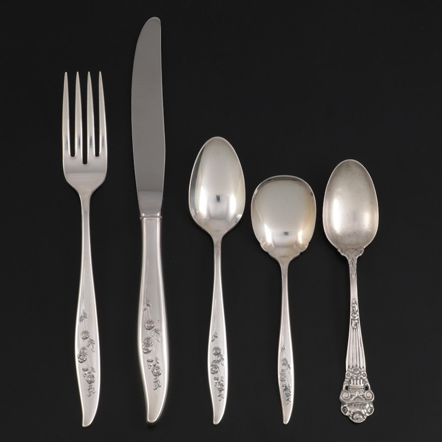 Oneida Heirloom "Young Love" and Towle "Georgian" Sterling Flatware, 20th C.