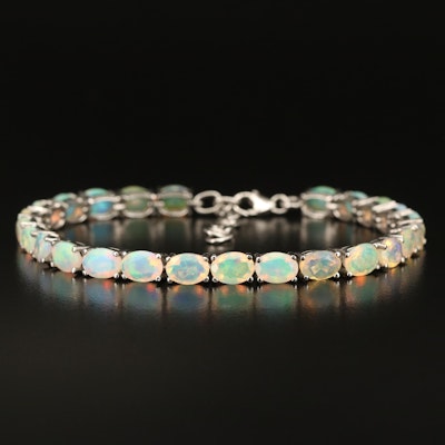 Sterling Opal Line Bracelet