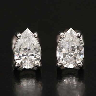 18K 1.00 CTW Lab Grown Diamond Stud Earrings with IGI Dossiers