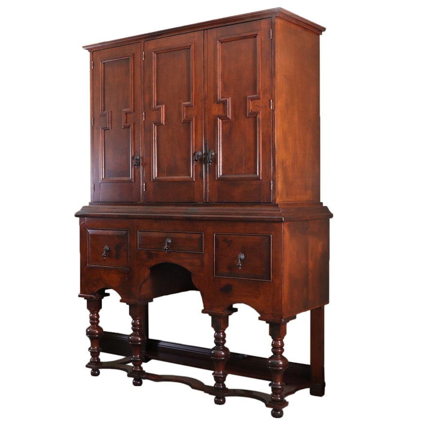 William and Mary Style Mahogany-Stained Wood Media Cabinet