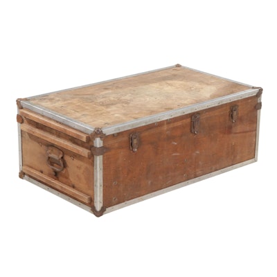 Stained Plywood Trunk, Mid 20th Century