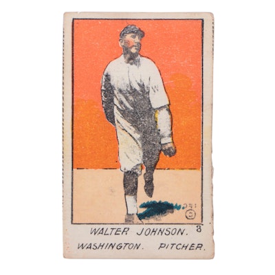 1920 W516-1-2 Walter Johnson #8 Baseball Strip Card
