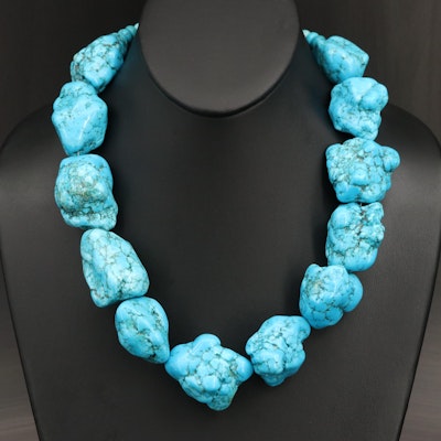 Sterling Magnesite Nugget Necklace