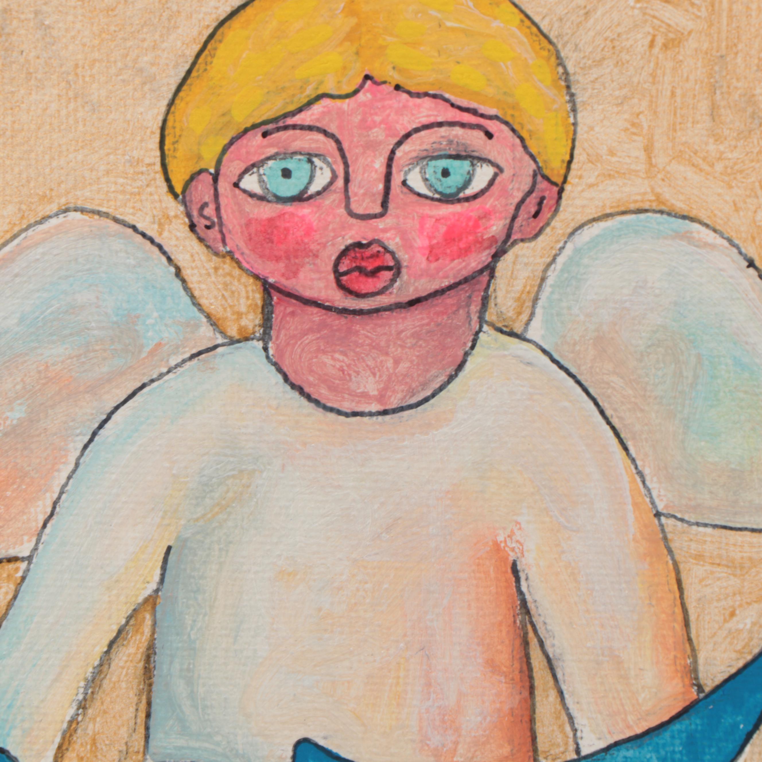 Alfredo Garcia Acrylic Painting "Angel With the Moon" EBTH