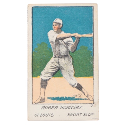 1926 W516-1-2 Rogers "Roger" Hornsby #7 Baseball Strip Card