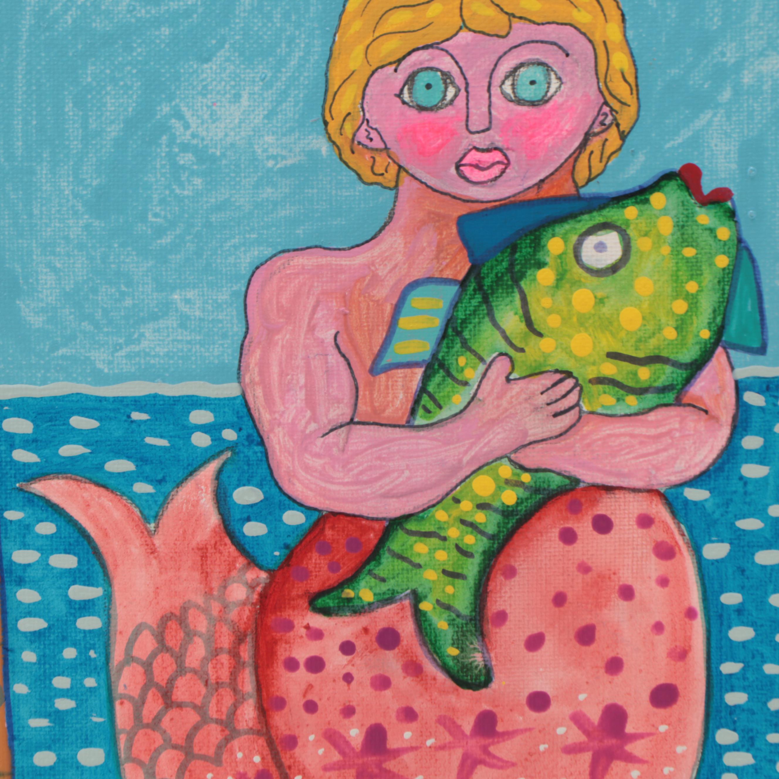 Alfredo Garcia Acrylic Painting "Merman" EBTH