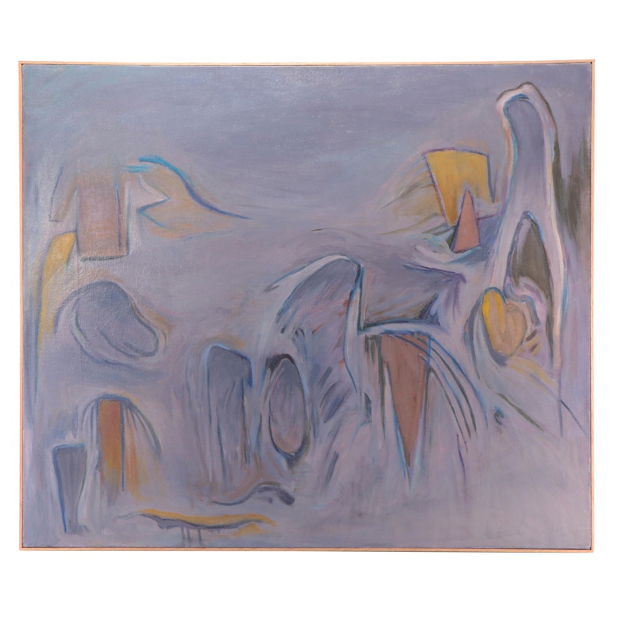 Blanche Barloon Abstract Oil Painting, Late 20th Century