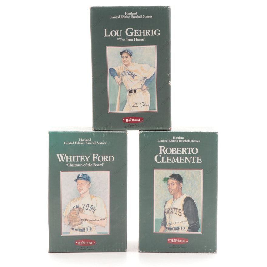 Hartland Lou Gehrig, Roberto Clemente and Whitey Ford Plastic Figures