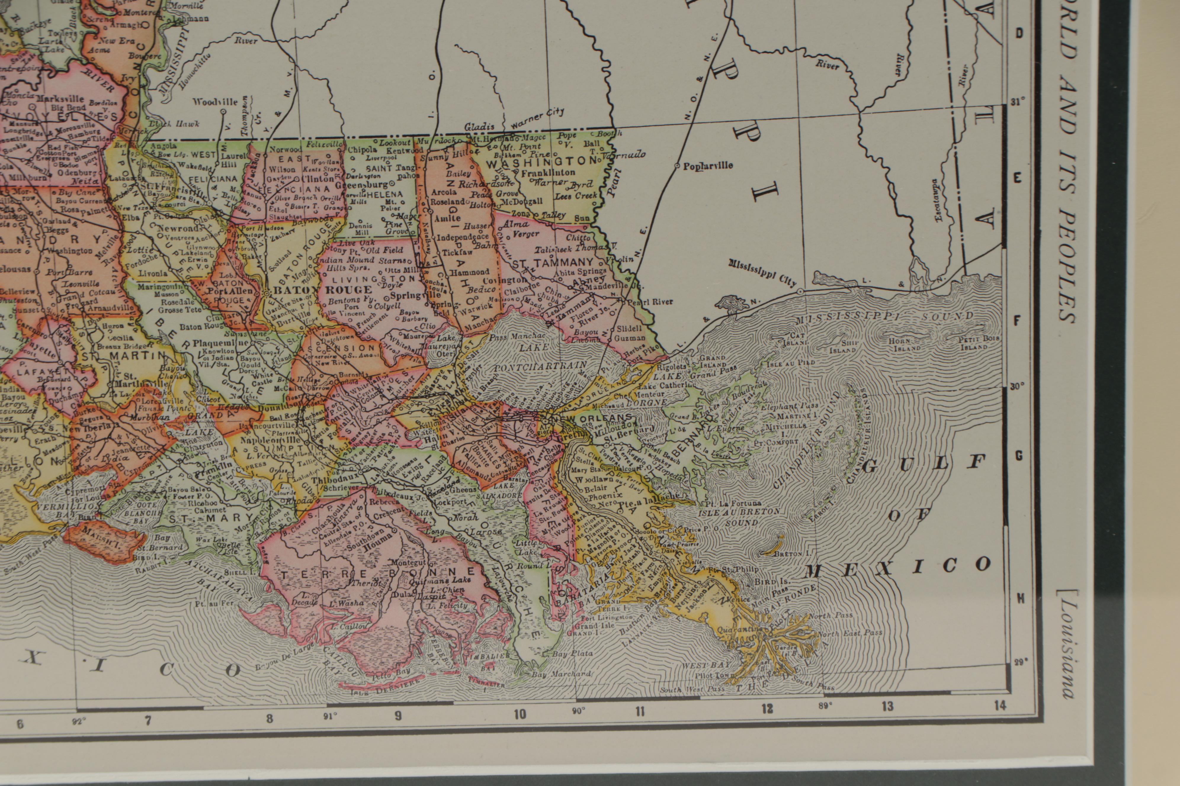 Rand, McNally & Company County Map of Louisiana EBTH
