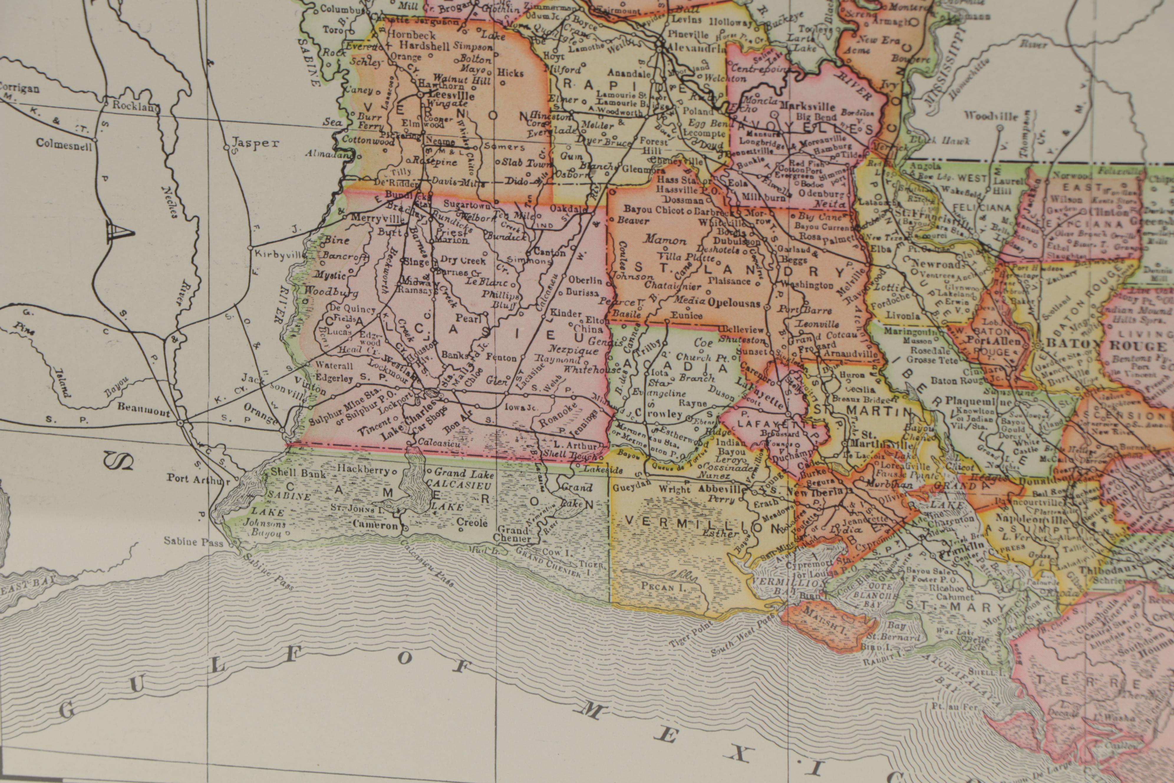 Rand, McNally & Company County Map of Louisiana EBTH
