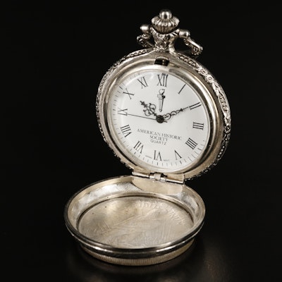 American Historic Society Quartz Pocket Watch