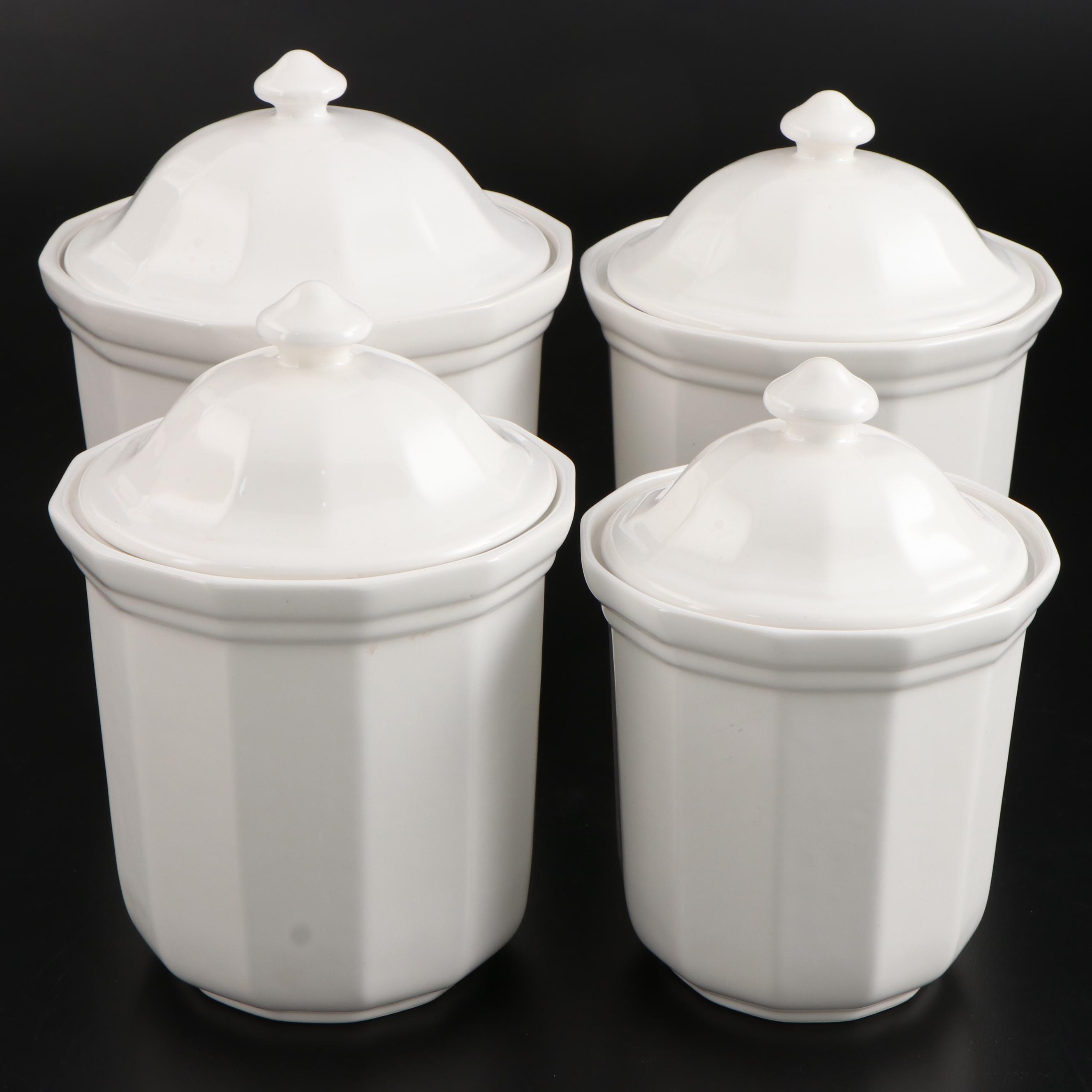 White Ceramic Storage Containers EBTH
