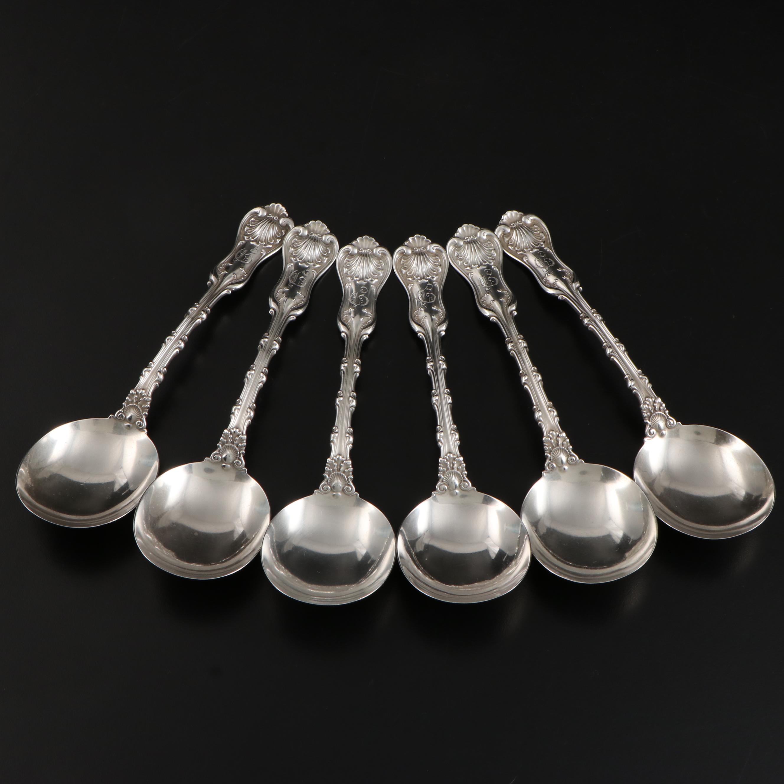 Whiting Mfg. Co. "Imperial Queen" Sterling Silver Bouillon Soup Spoons