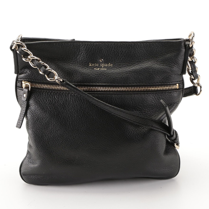 Kate Spade Shoulder Bag in Black Grained Leather