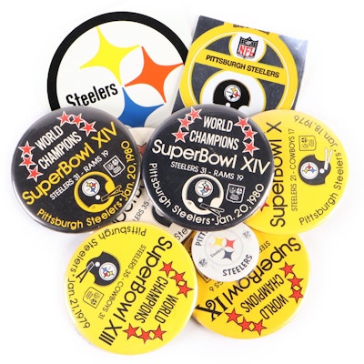 Pittsburgh Steelers NFL Football Super Bowl Champions Buttons with Decals