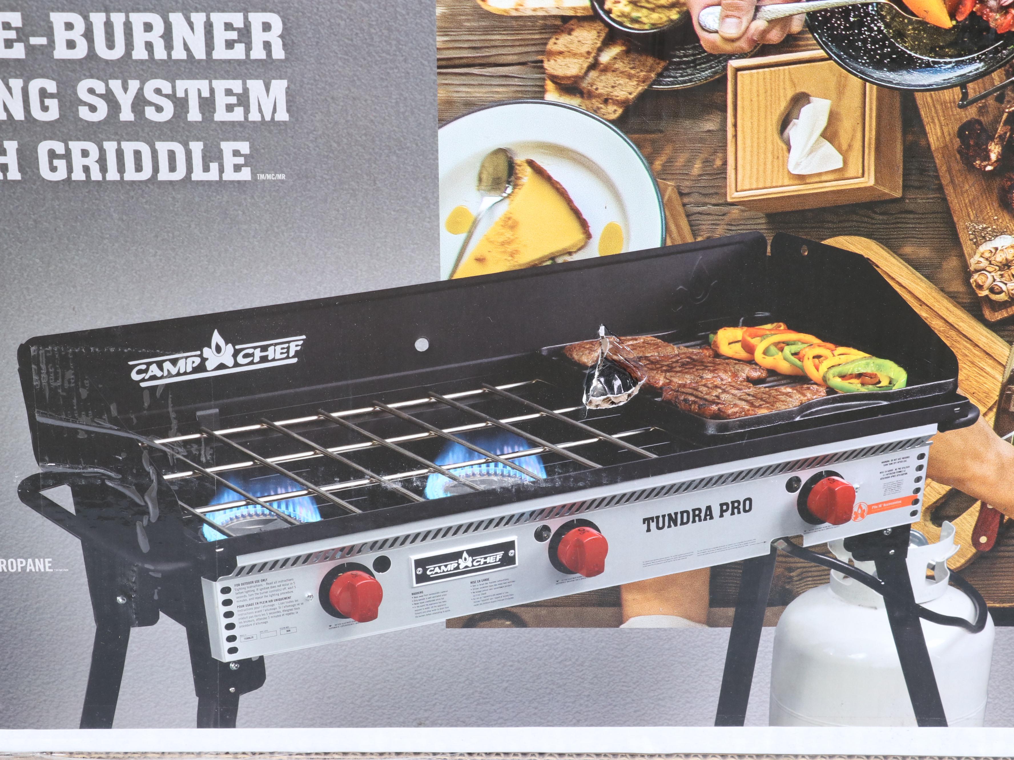 Camp Chef Tundra Pro ThreeBurner Cooking System with Griddle EBTH