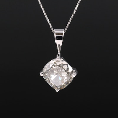 14K 1.93 CT Lab Grown Diamond Solitaire Pendant Necklace