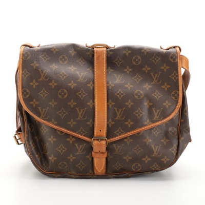 Louis Vuitton Saumur 30 Shoulder Bag in Monogram Canvas and Vachetta Leather