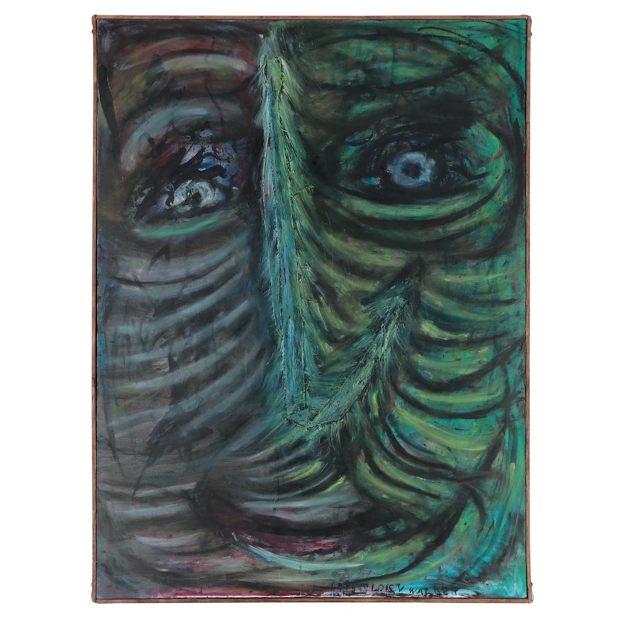 Lois Walker Acrylic Painting "Split Adam," 1995